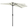 9ft Half Patio Umbrella Round Balcony Umbrella Waterproof Window Sun Shade w/ 5 Ribs Beige