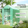 Walk-in Greenhouse Outdoor Portable Plant Flower Growth Warm House with Roll-up Door, 73