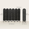 Bohemian Privacy Screen, Folding Room Divider with 6 Panels and Arched Top for Bedroom Living Room Office, Black