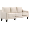 3 Seater Sofa, Modern Couch with Pocket Spring, Linen Upholstered, Thick Padded