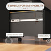 3 Drawer File Cabinet with Lock, Steel Vertical Filing Cabinet with 5 Wheels and Hanging Bar for A4/Legal/Letter, Home Office Printer Stand with Pre-Assembled Body, Black