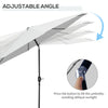 10' x 8' Patio Umbrella, Round Market Umbrella with Crank Handle and Tilt, Outdoor Parasol for Garden, Bench, White