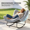 Oversized Rattan Patio Egg Chair, Outdoor Rocking Chair with Padded Cushion for Indoor, Porch, Grey