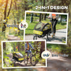 2-in-1 Bike Trailer for Kids, Foldable 2-Seat Baby Stroller with 5-Point Harness, Rubber Wheels, Storage Bag