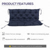 2 Seater Garden Bench Cushion, Soft Thick Outdoor Non-Slip 2 Seater Soft Pad With Backrest for Garden Patio, 52