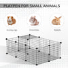 Small Animal Cage with 16 Panels, Portable Metal Wire Pet Fence with Door, Non-slip Feet for Bunny Guinea Pig