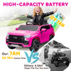 Licensed Chevrolet Tahoe Kids Ride on Car, 12V 7AH Toddler Electric Car with Parent Remote Control, 3 Speeds, Spring Suspension, LED Light, Horn, Music, Pink