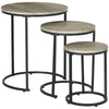 Nesting Coffee Tables Set of 3, Stacking Round Side Tables with Steel Frame for Living Room