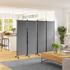 Folding Room Divider with Castor Wheels, Rolling Privacy Screen for Home Office Bedroom, 5.6ft Tall