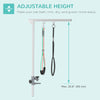 Adjustable Pet Grooming Arm, with Clamp, Haunch Holders & Grooming Loop - Sliver