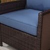 4-Piece Seat Cushion Pillows Replacement, Patio Chair Cushions Set with Back for Indoor Outdoor, Blue