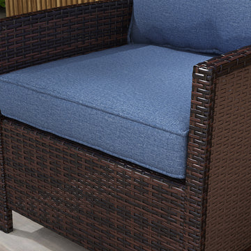 4-Piece Seat Cushion Pillows Replacement, Patio Chair Cushions Set with Back for Indoor Outdoor, Blue