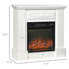 Electric Fireplace with Mantel, Freestanding Heater Corner Firebox with Log Hearth and Remote Control, White
