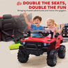 Kids 2 Seater Ride-On Car Police Truck Electric with LED Lights & MP3 for Kids White