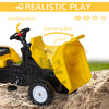Ride on Toy Dump Truck for Kids, Pedal Construction Car with Detachable Trailer for 3 Year Old, Yellow