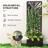 Raised Garden Bed with Outdoor Privacy Screen, Metal Planter Box with Trellis, Wall-Mounted or Freestanding, Black