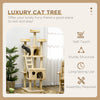 71-Inch Multi Level Scratching Cat Tree Kitty Condo Activity Center with Toys, Beige