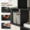 5-Tier Bookshelf, S Shaped Geometric Bookcase with 15 Compartments, Black Wood Grain