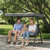 3-Person Porch Swing Chair, Patio Swing Bench with Adjustable Canopy, Removable Thicken Cushion and Weather Resistant Steel Frame for Outdoor, Garden, Poolside, Light Grey