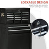 6-Drawer Tool Chest Set with 4 Wheels, Lockable Rolling Tool Box and Storage Cabinet for Garage Factory Workshop, Black