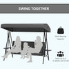 3-Seat Outdoor Porch Swing Patio Swing with Adjustable Canopy, Side Tray, Removable Cushion for Garden, Poolside