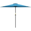 9ft Half Round Umbrella Outdoor Patio Garden Balcony Parasol Window Sun Shade w/ 5 Ribs, Light Blue