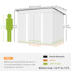 6' x 8.5' Outdoor Metal Garden Shed Utility Tool Storage Steel Backyard House, Light Grey