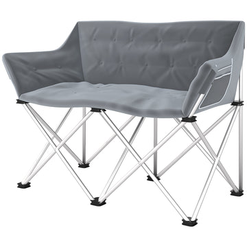 Double Camping Chair, Oversized Camping Loveseat for Adults, Heavy Duty Folding Camp Chair, Support 529 lbs