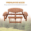 8 Seater Round Wooden Pub Bench & Picnic Table, Patio Dining Set for Outdoor Patio (Umbrella Not Included)