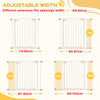 Extra Tall Dog Gate with Door, Pressure Fit, Auto Close, Double Locking for Doorways Hallways Stairs, 29
