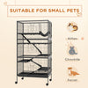 6-Tier Rolling Small Animal Cage, Deluxe Rabbit Cage, Ferret Cage for Mink Chinchilla Kitten Rabbit Charcoal Grey