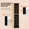 9-Tier DVD Shelf with 7 Adjustable Shelves, Slim CD Shelf, Holds 252 CDs, 147 DVDs or 189 Blu-rays, Black