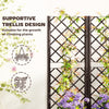 Raised Garden Bed with Trellis, Plastic Raised Flower Bed with Drainage Holes and Drain Plugs, 32