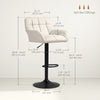 Swivel Barstools Set of 2 Adjustable Bar Stools with Footrest Armrests and PU Leather Back for Dining Room