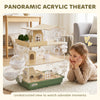 Large Hamster Cage, 3 Tiers Acrylic Hamster Habitat with Water Bottles, Running Wheel for Pet Mice, Dwarf Hamster