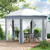13' x 13' Pop Up Canopy Tent with Netting and Carry Bag, Instant Sun Shelter, Grey