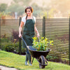 Picket Metal Garden Fence for Hard & Soft Ground, 5 ft(H) Standing Outdoor Fencing with Feet, Animal Barrier Flower Bed Landscape Edging, Brown