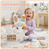 Easter Bunny Busy Board, Wooden Wall-Mounted Montessori Sensory Toys, Gift for Girls Boys for 1.5-6 Y, White