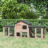 Large Rabbit Hutch Wood Bunny Cage Outdoor Guinea Pig House with Double Runs Slide Out Tray Ramps, 83