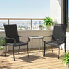 2 Piece PE Rattan Patio Dining Chairs with Steel Frame,  for Garden, Backyard, Pool Side, Porch, Black
