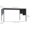 10' x 13' Outdoor Patio Pergola with Sliding Roof, LED Lights, Solar Powered for Garden, Lawn, Backyard, Dark Grey