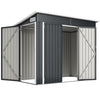 7.5' x 4.3' Outdoor Storage Shed, Waterproof Metal Garden Shed with Lockable Doors, for Backyard, Lawn, Patio, Dark Grey