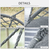 Patio Hammock Chair 2 Seat, Hanging Rope Hammock Swing Chair with Metal Frame and Cushion, Large Macrame Seat for Indoor and Outdoor 396 lbs Capacity, Dark Grey