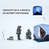 4-Person Pop-up Ice Fishing Tent, Insulated Ice Fishing Shelter with Ventilation Windows, Double Doors and Carry Bag, for Low-Temp -22℉