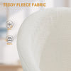 Office Chair, Teddy Fleece Upholstered Vanity Desk Chair, Cream White