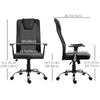 Ergonomic Office Chair with Thick Padded Headrest, Mesh Computer Desk Chair with Tilt Function, Armrest