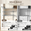 5-Tier Clothes Drying Rack, Foldable Laundry Drying Rack with Wheels, Side Wings, Grey