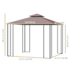 10'x10' Soft-top Steel Patio Gazebo Outdoor Sun Shelter with 2-Tier Polyester Roof, Curtain Sidewalls