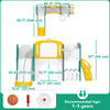 Qaba 7 in 1 Toddler Slide with Basketball Hoop, Climbing Frame, Telescope, Drawing Board, Storage Box for Ages 1-3