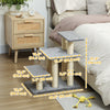 Cat Stairs with 2 Sisal Scratching Post for High Bed Couch, Adjustable 3-Tier Pet Stairs, White &